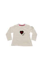 T-shirt a manica lunga rosa con cuore