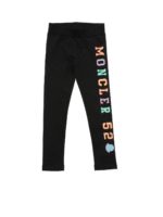 Pantalone nero con patch logo letterering