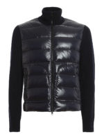 Cardigan in nylon semilucido e lana