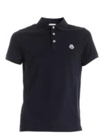 Polo blu notte con patch logo