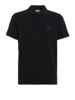 Polo blu con patch logo in gomma