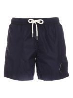 Boxer da mare blu con maxi patch logo