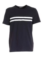 T-shirt blu con stampa a contrasto