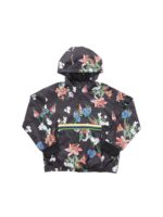 Giubbino nero con motivo Flowers