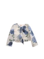 Giacca con paillettes stampata bianca