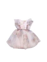 Abito rosa cipria con stampa floreale