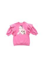 Abito felpa rosa con patch Alice