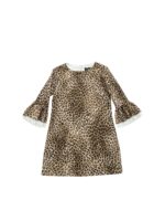 Abito animalier beige e nero