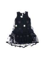 Abito in tulle blu ricamato