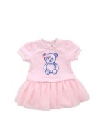 Abito rosa con patch orsetto