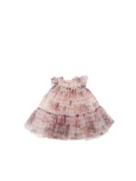 Abito in tulle rosa e beige