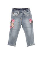 Jeans blu con ricami Little Teddy