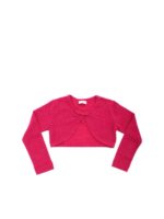 Cardigan corto fucsia con fiocco