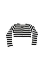 Cardigan crop a righe nero e bianco