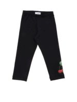 Leggings neri con stampa ciliegie