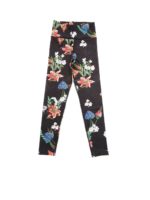 Leggings nero con stampa floreale