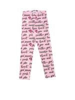 Leggings rosa stampa Rock Lettering