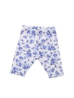 Leggings bianchi con stampa floreale blu