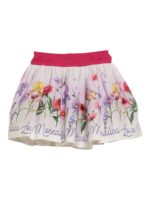 Gonna in cotone con stampa floreale