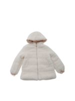 Piumino color panna con fodera a contrasto