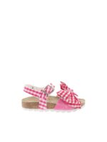 Sandali stampa vichy bianchi e fucsia