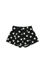 Shorts nero stampa cuori