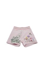 Pantaloncini con ricamo rosa