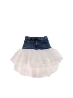 Gonna in denim con tulle bianco