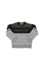 Felpa grigia e nera con fasce colorate