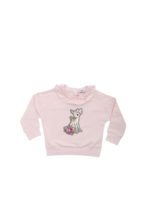 Felpa rosa patch cerbiatto