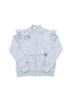 Felpa con zip azzurra inserto lame