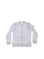 Felpa grigia melange con rouches