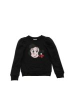 Felpa nera con patch logo con strass