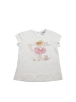 T-shirt stampa ballerina bianca
