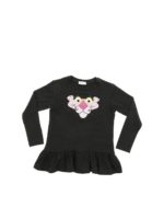 T-shirt nera con stampa pantera rosa