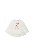 T-shirt stampa cerbiatto bianca