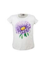 T-shirt con stampa fiore bianca