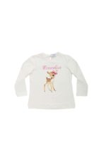 T-shirt bianca maniche lunghe con stampa cerb