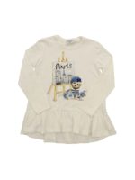 T-shirt color avorio stampa Paris