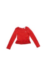 T-shirt rossa con cintura in velluto