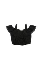 Top nero con balza in macramA