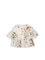 Top stampa rose bianco