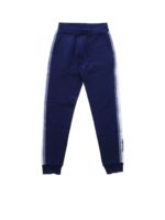 Pantalone bluette con bande in vichy