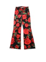 Pantalone in ciniglia con stampa rose