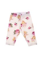 Leggings bianco con stampe sui toni del rosa