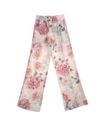 Pantalone rose e ortensie color avorio