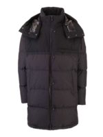 Piumino lungo con cappuccio nero