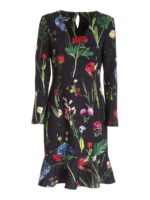 Abito nero stampa floreale