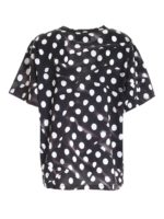T-shirt nera stampa a pois