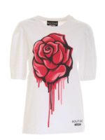 T-shirt bianca con stampa Rosa